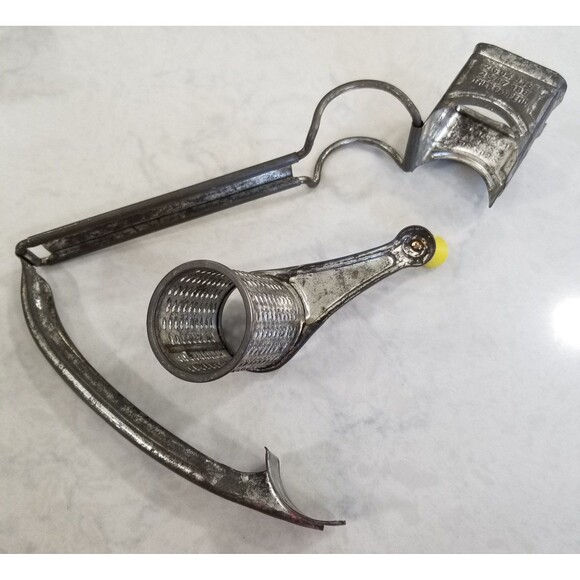 Vintage Mouli cheese /nut grater made in france yellow bakelite handle 40s - Picture 5 of 11